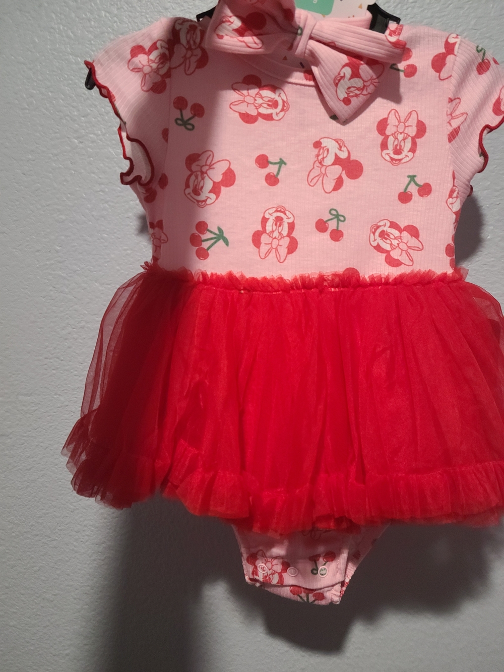 Disney Pink and Red Minnie Cherry Tulle One-Piece
